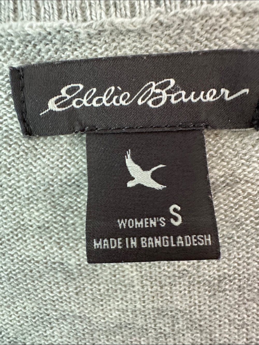Eddie Bauer Heather Gray Open-Front Knit Cardigan - Picture 4 of 4